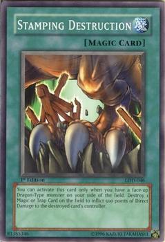 2003 Yu-Gi-Oh! Legacy of Darkness 1st Edition #LOD-046 Stamping Destruction Front
