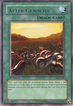 2003 Yu-Gi-Oh! Legacy of Darkness 1st Edition #LOD-086 After Genocide Front