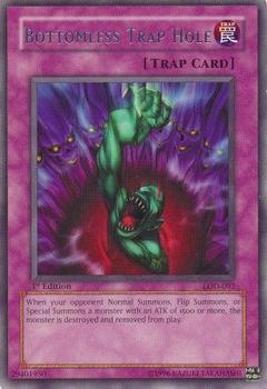 2003 Yu-Gi-Oh! Legacy of Darkness 1st Edition #LOD-092 Bottomless Trap Hole Front
