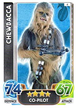 2016 Topps Force Attax Star Wars The Force Awakens #4 Chewbacca Front