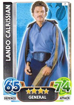 2016 Topps Force Attax Star Wars The Force Awakens #7 Lando Calrissian Front