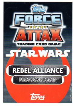 2016 Topps Force Attax Star Wars The Force Awakens #16 C-3PO Back
