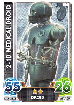 2016 Topps Force Attax Star Wars The Force Awakens #18 2-1B Medical Droid Front