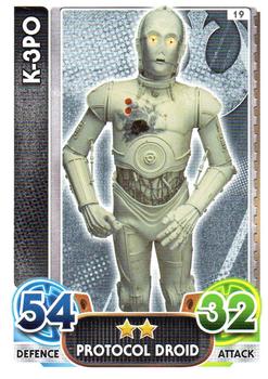 2016 Topps Force Attax Star Wars The Force Awakens #19 K-3PO Front