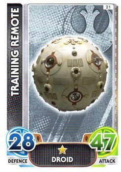 2016 Topps Force Attax Star Wars The Force Awakens #21 Training Remote Front