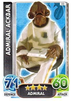 2016 Topps Force Attax Star Wars The Force Awakens #22 Admiral Ackbar Front