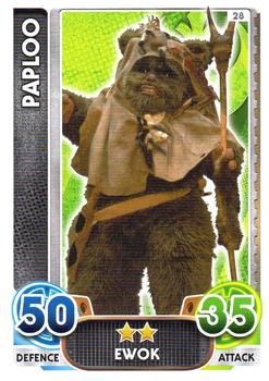 2016 Topps Force Attax Star Wars The Force Awakens #28 Paploo Front