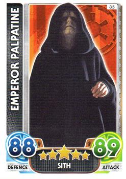 2016 Topps Force Attax Star Wars The Force Awakens #35 Emperor Palpatine Front
