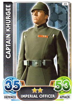 2016 Topps Force Attax Star Wars The Force Awakens #40 Captain Khurgee Front