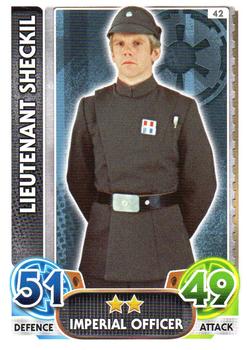 2016 Topps Force Attax Star Wars The Force Awakens #42 Lieutenant Sheckil Front