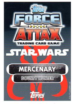 2016 Topps Force Attax Star Wars The Force Awakens #54 Boba Fett Back