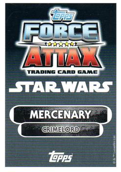 2016 Topps Force Attax Star Wars The Force Awakens #55 Jabba The Hutt Back