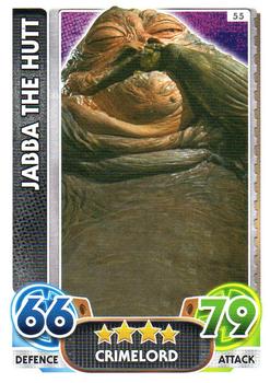 2016 Topps Force Attax Star Wars The Force Awakens #55 Jabba The Hutt Front