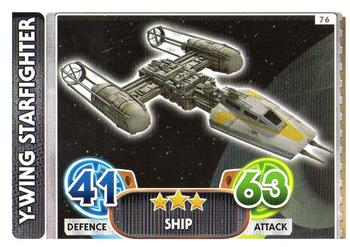 2016 Topps Force Attax Star Wars The Force Awakens #76 Y-Wing Starfighter Front