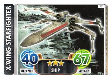 2016 Topps Force Attax Star Wars The Force Awakens #77 X-Wing Starfighter Front