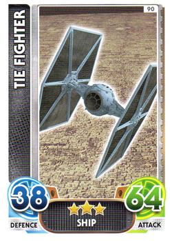 2016 Topps Force Attax Star Wars The Force Awakens #90 TIE Fighter Front