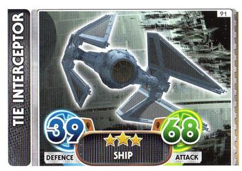 2016 Topps Force Attax Star Wars The Force Awakens #91 TIE Interceptor Front