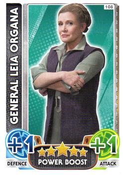 2016 Topps Force Attax Star Wars The Force Awakens #108 General Leia Organa Front