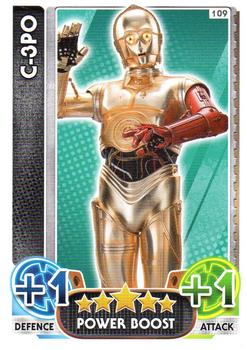 2016 Topps Force Attax Star Wars The Force Awakens #109 C-3PO Front