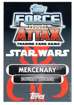 2016 Topps Force Attax Star Wars The Force Awakens #177 Boba Fett Back