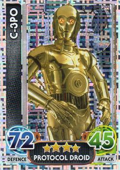 2016 Topps Force Attax Star Wars The Force Awakens #200 C-3PO Front