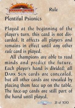 1995 TSR Spellfire Master the Magic Artifacts #31 Plentiful Psionics Front