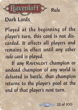 1995 TSR Spellfire Master the Magic Artifacts #33 Dark Lords Front