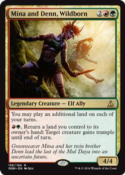 2016 Magic the Gathering Oath of the Gatewatch #156 Mina and Denn, Wildborn Front