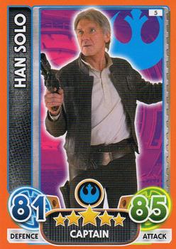 2016 Topps Star Wars Force Attax Extra The Force Awakens #5 Han Solo Front