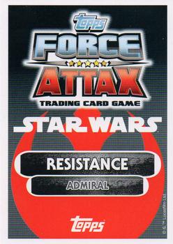 2016 Topps Star Wars Force Attax Extra The Force Awakens #8 Admiral Ackbar Back