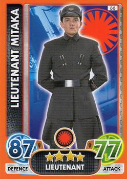 2016 Topps Star Wars Force Attax Extra The Force Awakens #33 Lieutenant Mitaka Front