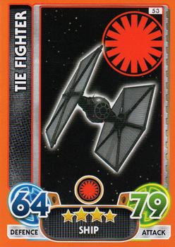 2016 Topps Star Wars Force Attax Extra The Force Awakens #53 TIE Fighter Front