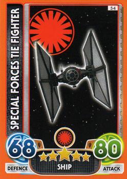 2016 Topps Star Wars Force Attax Extra The Force Awakens #54 Special Forces TIE Fighter Front