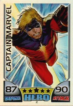 2011 Topps Hero Attax #2 Captain Marvel Front