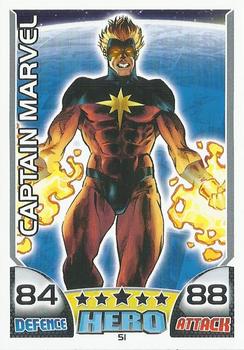 2011 Topps Hero Attax #51 Captain Marvel Front
