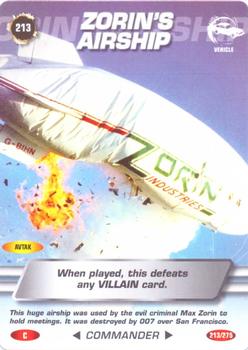 2007 007 Spy Cards Commander #213 Zorin's Airship Front