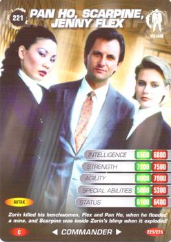2007 007 Spy Cards Commander #221 Pan Ho, Scarpine and Jenny Flex Front