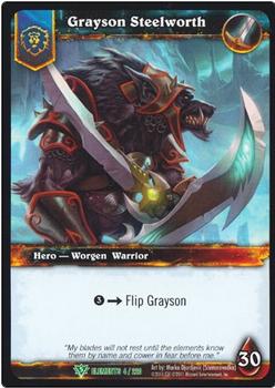 2011 Cryptozoic World of Warcraft War of the Elements #4 Grayson Steelworth Front