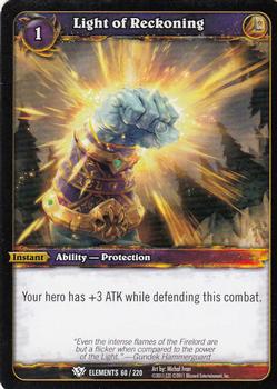 2011 Cryptozoic World of Warcraft War of the Elements #60 Light of Reckoning Front