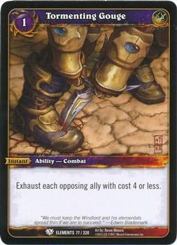 2011 Cryptozoic World of Warcraft War of the Elements #77 Tormenting Gouge Front