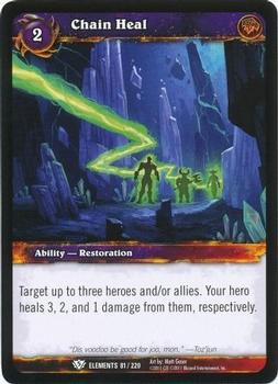 2011 Cryptozoic World of Warcraft War of the Elements #81 Chain Heal Front
