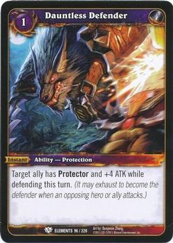 2011 Cryptozoic World of Warcraft War of the Elements #96 Dauntless Defender Front