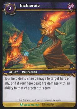 2010 Cryptozoic World of Warcraft Class Starter #107 Incinerate Front
