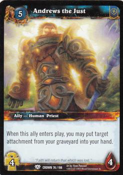 2012 Cryptozoic World of Warcraft Crown of the Heavens #76 Andrews the Just Front