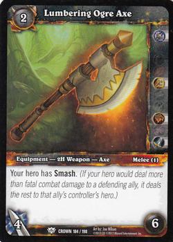 2012 Cryptozoic World of Warcraft Crown of the Heavens #184 Lumbering Ogre Axe Front