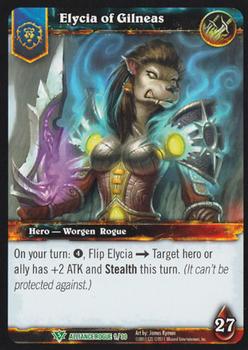 2011 Cryptozoic World of Warcraft Alliance Rogue #1 Elycia of Gilneas Front