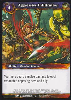 2011 Cryptozoic World of Warcraft Alliance Rogue #2 Aggressive Infiltration Front