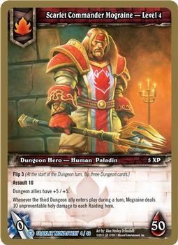 2011 Cryptozoic World of Warcraft Scarlet Monastery #4 Scarlet Commander Mograine - Level 4 Front