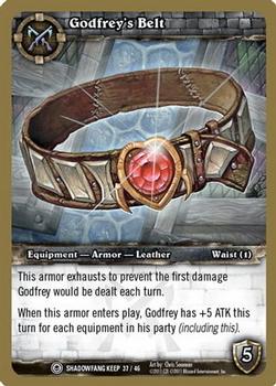 2011 Cryptozoic World of Warcraft Shadowfang Keep #37 Godfrey's Belt Front