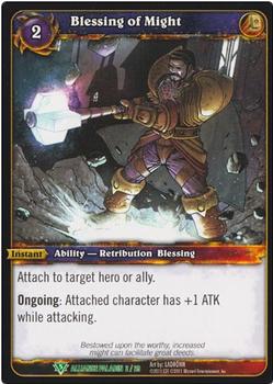2011 Cryptozoic World of Warcraft Alliance Paladin #2 Blessing of Might Front